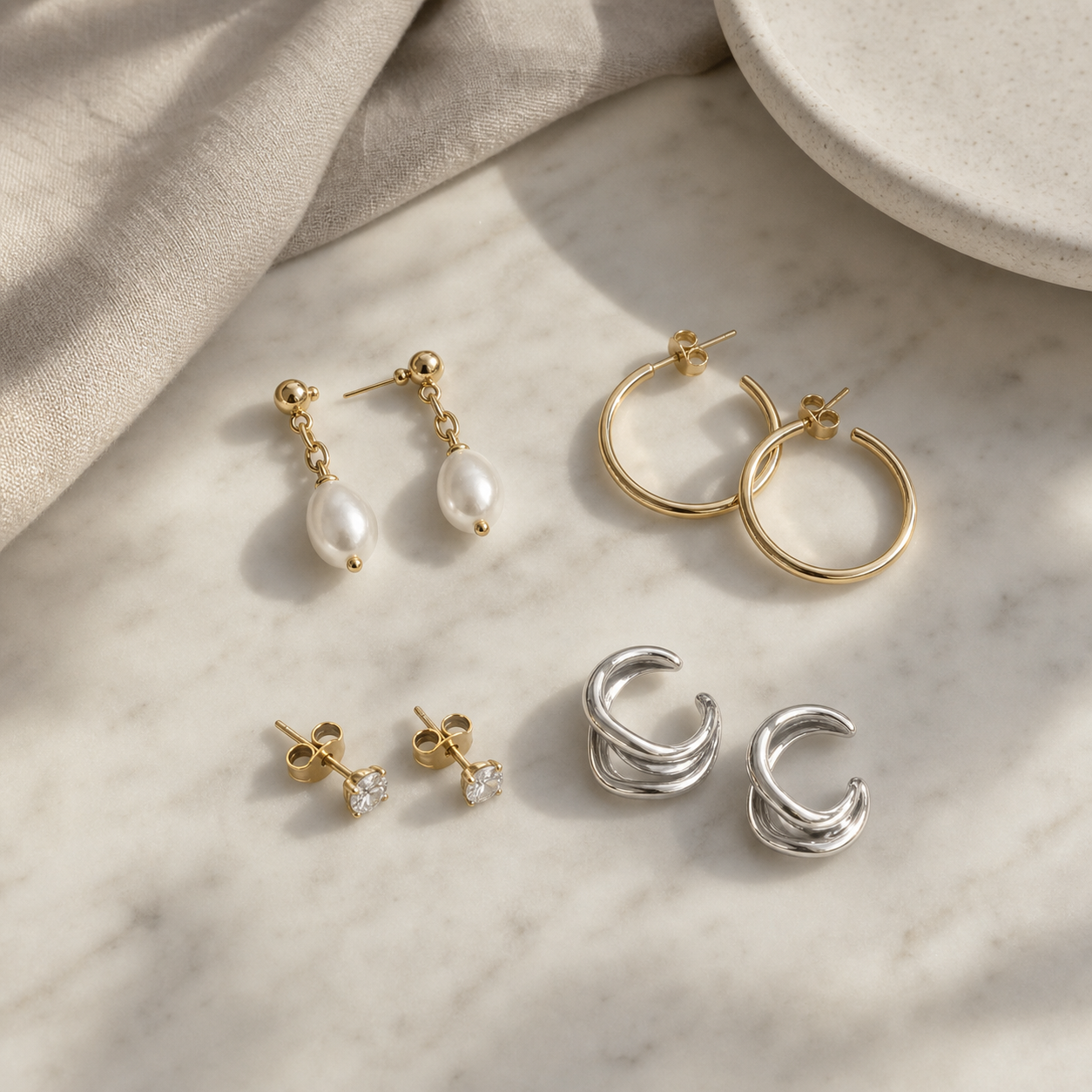 Mira gold hoop earrings